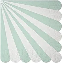 Pack of 20 Toot Sweet Small Party Napkins - Aqua Stripe