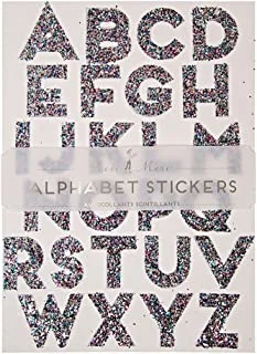 ملصقات الأبجدية اللامعة 10 أوراق من الملصقات Letters من الألف إلى الياء Sparkly Craft