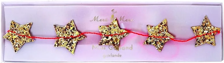 Christmas @ Meri Meri Gold Glitter Star Christmas Mini Garland Decoration (1.8M)