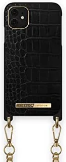 Ideal of Sweden Necklace Mobile Phone Case for iPhone 11 /XR, Jet Black Croco
