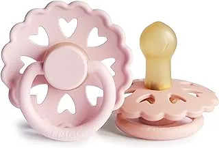 FRIGG Fairytale Latex Pacifier 2-Pieces, Size 1, White Lilac/Pretty in Peach