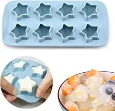 IBAMA Star Shaped Silicone Ice Cube Tray Freeze Mold Maker Tools Club Bar Party Use for Making Jelly Gummy Pudding Candy Ice Cream Chocolate Ice DIY (Blue)