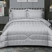 DONETELLA Hotel Style Bedding Comforter Set King Size, All-Season Italian Jacquard, Made With Brushed Microfiber & Soft Down Alternative Filling (طقم بيت لحاف فندقي)