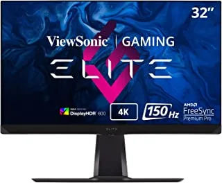 Viewsonic Elite XG320U 32 Inch 4K UHD Gaming Monitor with 150Hz, 1ms, HDR 600, FreeSync Premium Pro, HDMI, DisplayPort, USB, and Advanced Ergonomics for Esports, Black
