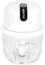 Geepas 30W USB Rechargeable Mini Chopper with 2 Stainless Steel Blades, 300 ml capacity