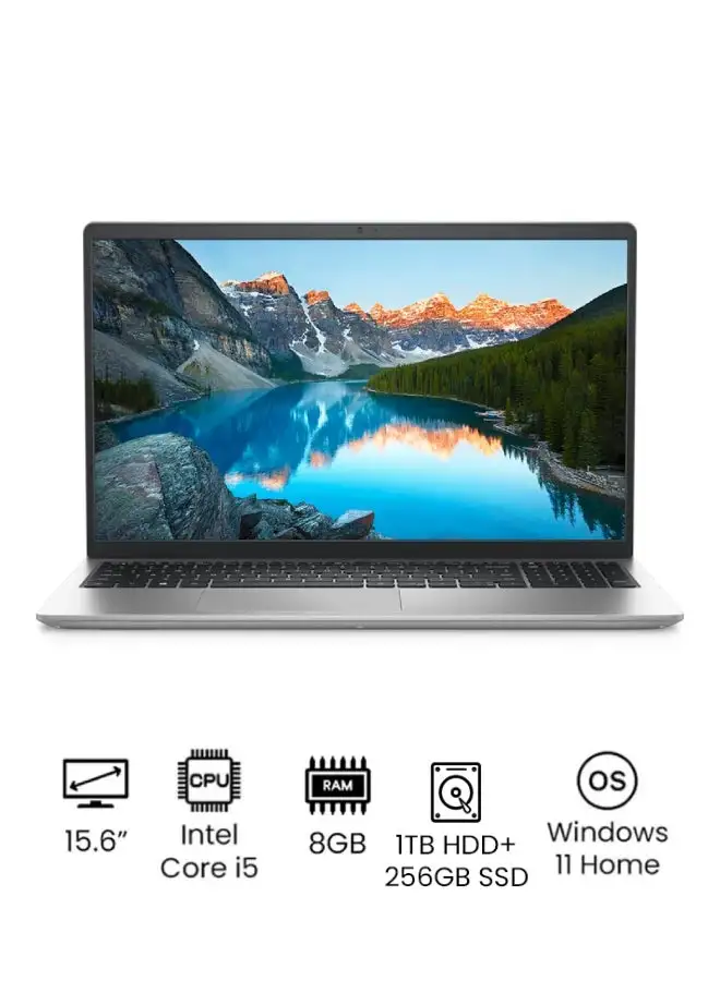 DELL Inspiron 3511 Laptop With 15.6-Inch Display, Core i5-1135G7 Processor/8GB RAM/256GB SSD + 1TB HDD/2GB NVIDIA GeForce MX350 Graphics/Windows 11 Home/ English Platinum Silver
