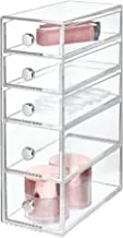 InterDesign Clarity Cosmetics Organizer with 5 Drawers - 10H x 7W x 3.5D inches