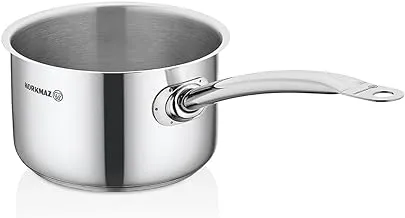 Korkmaz Proline Gastro Stainless Steel Saucepan with Grip Handles Induction Compatible a2702