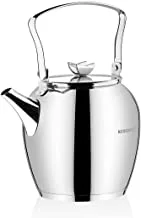 Korkmaz Butterfly Teapot, 2.3 Liter Capacity Silver Standard KA-026