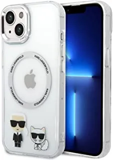 Karl lagerfeld magsafe pc/tpu case with ring iphone 14 max-white