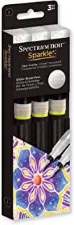 Spectrum Noir Sparkle Fine Glitter Brush Pens Set, Clear Overlay, Pack of 3, Multicolor