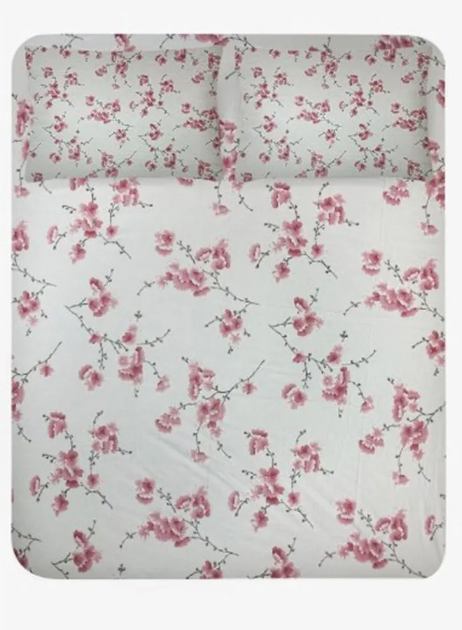 طقم ملاءة سرير هوم تاون - مع كيس وسادة 50 × 75 سم ، بياضات سرير لمراتب بحجم كينج 230 × 250 سم - 144 خيطًا وردي فاتح - 100٪ بوليستر