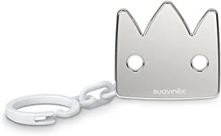 Suavinex Pacifier Clip/Holder Jewelery Crown Joy, 0 Months, Silver