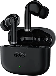 QCy T19 Truly Wireless Smart Earbuds With Quad Microphone & ENC Stereo HD Calling HiFi Bluetooth 5.1 Touch Control Low Latency 30hrs Ultra Long Battery Life Black, T19-BLACK, Normal