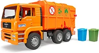 Bruder 02760 MAN TGA Garbage Truck Vehicle Toy, Orange