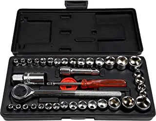Stalwart 40-Piece Ratcheting Wrench Set - Metric and Standard 6-Point Hex Socket Kit - Tool Set with Combination Torque and Insulated Handles