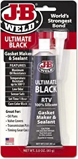 J-B Weld 32329 Ultimate Black RTV Silicone Gasket Maker and Sealant - 3 oz.