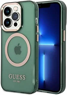 CG MOBILE Guess Magsafe Case With Translucent Gold Outline iPhone 14 Pro Max-Kaki