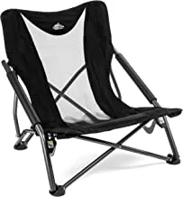 Cascade Mountain Tech Camping Chair - Low Profile Folding Chair for Camping, Beach, Picnic, Barbeques, Sporting Event with Carry Bag