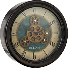 Bulova Industrial Motion Wall Clock, 12.8, Aged Black