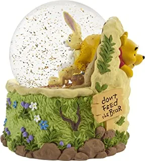Precious Moments 203704 Disney Don’t Feed The Bear Winnie The Pooh Resin/Glass Musical Snow Globe, Multicolor