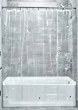 بطانة ستارة الحمام الطويلة من البلاستيك من الفينيل. ستارة حمام بلاستيكية للاستخدام بمفردها أو مع ستارة قماشية ، مقاس 108 × 72 بوصة ، شفافة
