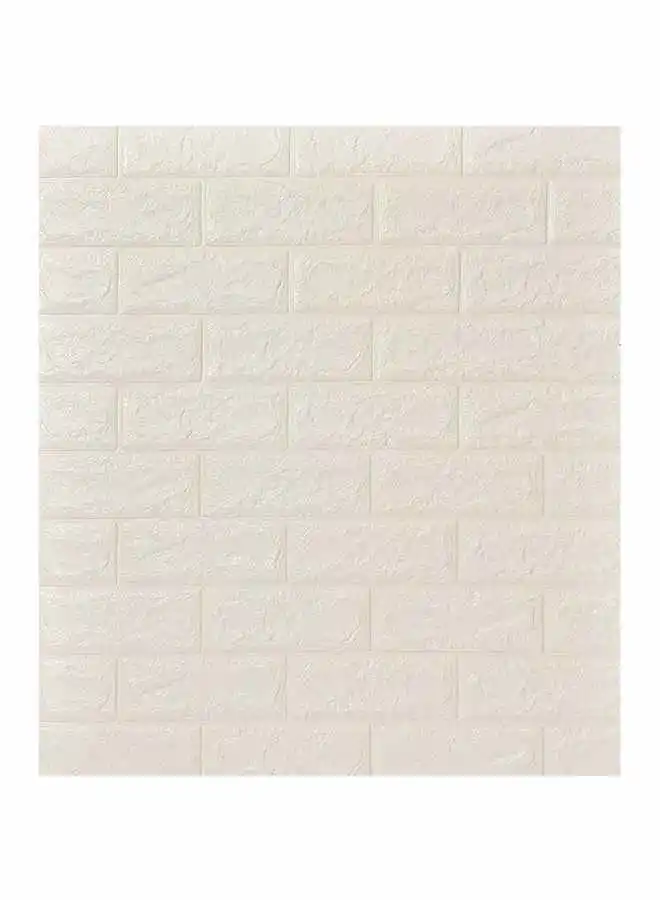 مجموعة ورق حائط من COOLBABY مكون من 5 قطع من الطوب الرغوي ثلاثي الأبعاد باللون الأبيض