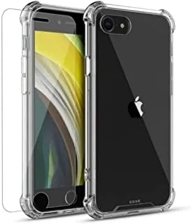 جراب حماية من السقوط الشفاف من ESSE وزجاج مقوى لهاتف iPhone SE