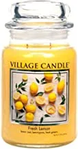 Village Candle Fresh Lemon 26 oz شمعة معطرة برطمان زجاجي ، كبير