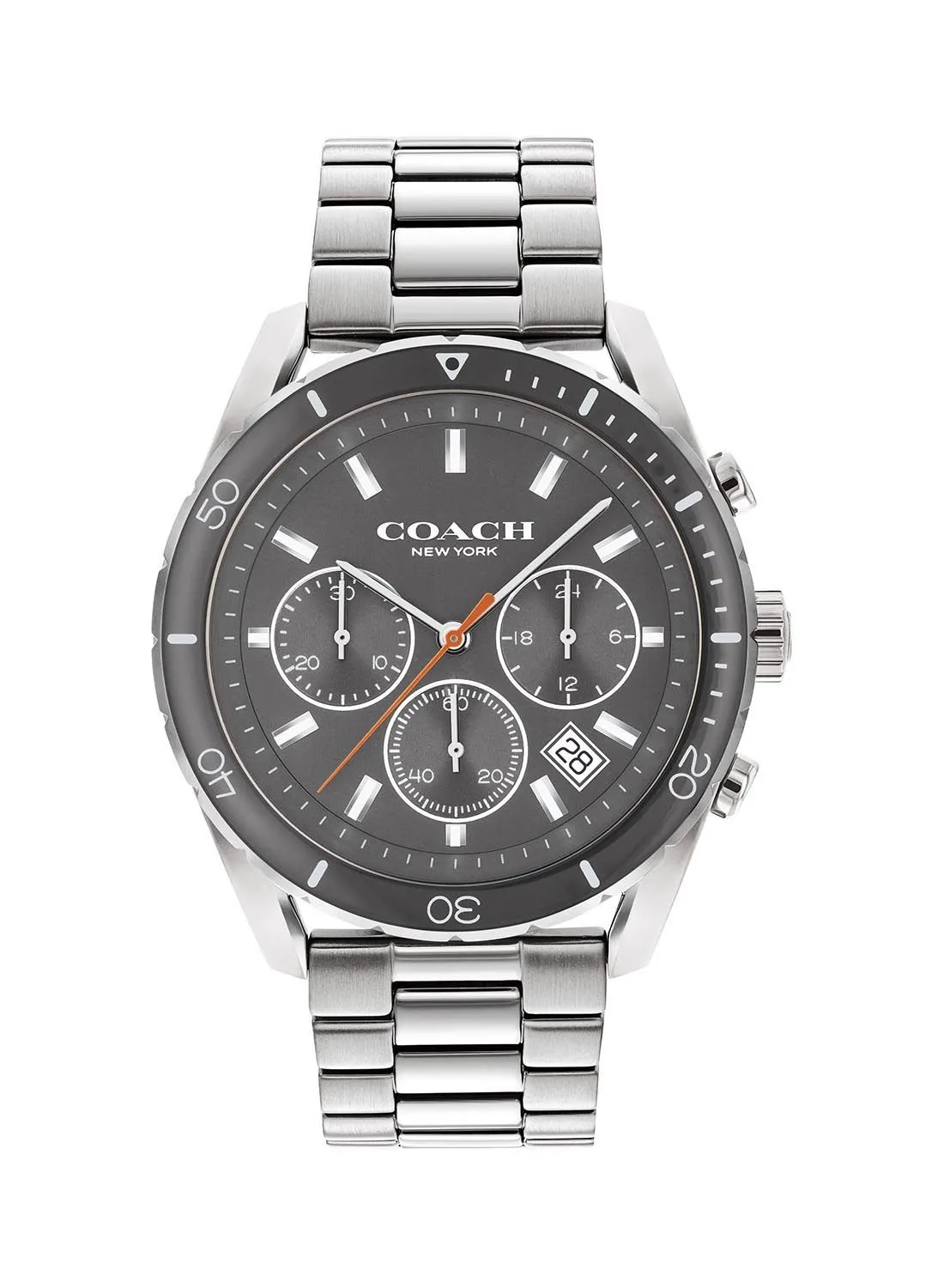 COACH Chronograph Round Wrist Watch With Stainless Steel Strap 14602515