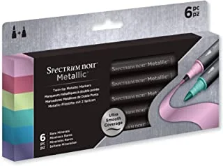 Spectrum Noir 6 Piece Rare Minerals Metallic Marker Set, Multicolor