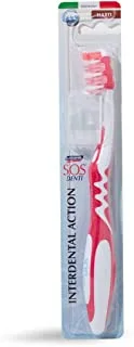 S.O.S Denti Interdental Action Hard Toothbrush, White/Red