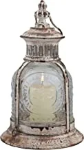 Stonebriar Antique White Metal Candle Lantern, Decoration for Birthday Parties, a Rustic Wedding Centerpiece, or Create a Relaxing Spa Setting, for Indoor or Outdoor Use