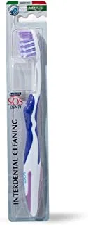 S.O.S Denti Interdental Cleaning Medium Toothbrush, White/Purple