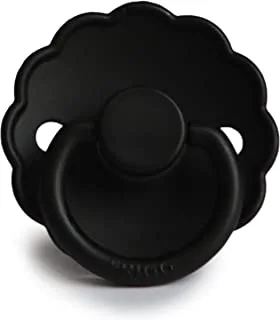 FRIGG Daisy Latex Baby Pacifier 6-18M 1-Pack Jet Black - Size 2