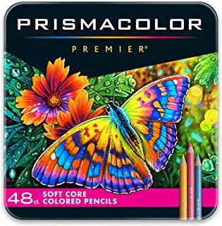 أقلام الرصاص الملونة بريزما كولور بريمير | لوازم فنية للرسم والرسم والتلوين للكبار | أقلام ملونة ناعمة الأساسية ، 48 علبة