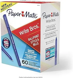 Paper Mate Ballpoint Pens, Write Bros. Black Ink Pens, Medium Point (1.0mm), 120 Count