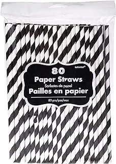 Black paper straws 80pcs