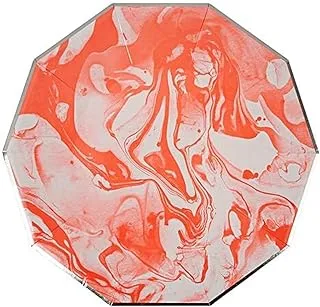 Meri Meri Marble Plate, Neon Orange One Size