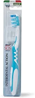 S.O.S Denti Interdental Action Medium Toothbrush, White/Blue