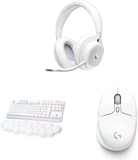Logitech G Wireless Gaming Combo, G735 Headset, G715 Keyboard and G705 Mouse, Customisable LIGHTSYNC RGB Lighting, Lightspeed Wireless, Bluetooth, PC/Mac/Laptop - White