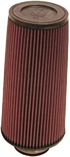 K&N RE-0800 Universal Clamp-On Air Filter: مستدير مستدق ؛ 3 بوصات (76 مم) معرف شفة ؛ 12 بوصة (305 مم) الارتفاع ؛ 6 بوصات (152 مم) القاعدة ؛ 4.625 بوصة (117 ملم) أعلى