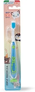 S.O.S Denti First Teeth 2-6 Ultra Soft Toothbrush for Kids, White/Blue