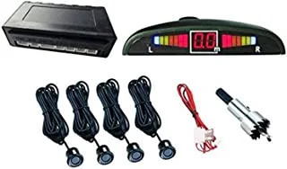 Car LED Parking Sensor Monitor Auto Reverse Backup Radar Detector System Backlight Display 4 Sensors Black Color
