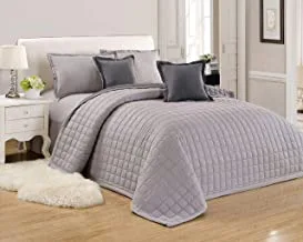 Moon Compressed two-sided Color 6 Pieces Comforter Set, King Size, Si-Gr