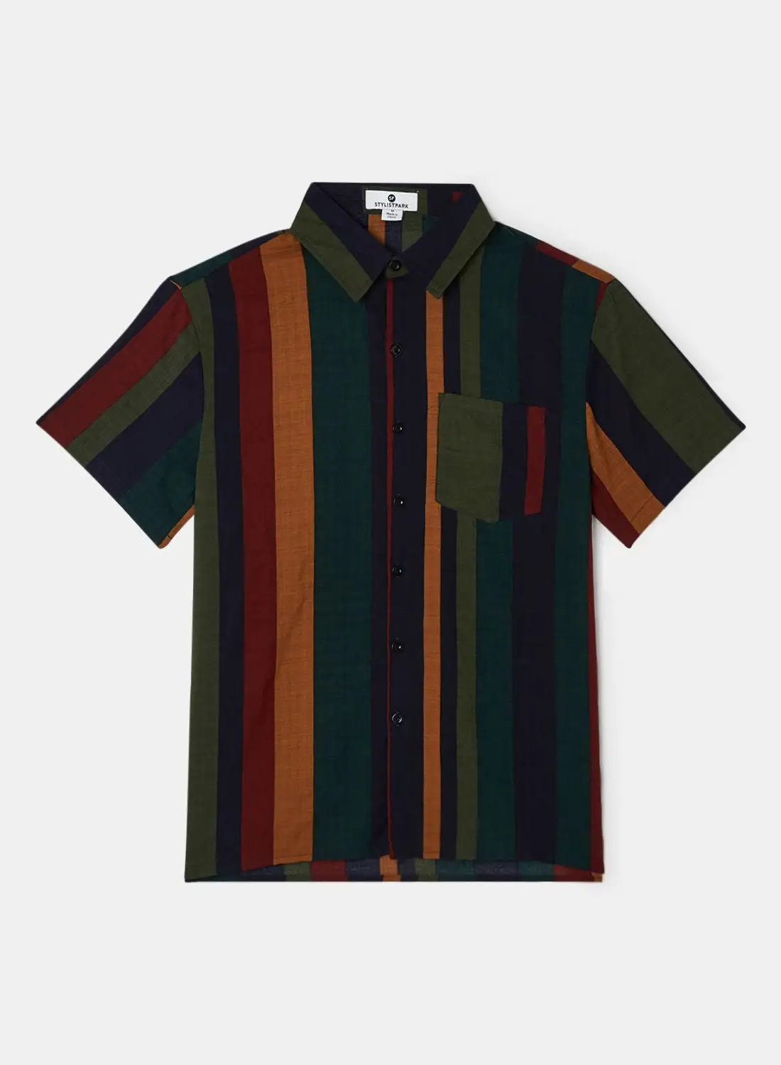 STYLISTPARK Stripe Relaxed Collared Shirt
