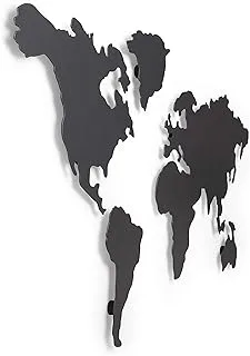 Umbra Mappit Room Decor لوحة معدنية مغناطيسية World Travel Map Wall Art ، أسود