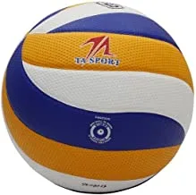 TA Sport TYU05001Y62 PU Micro Fiber Volley Ball, Size 5, Blue/White/Yellow