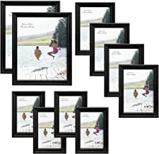 MCS 10pc Multi Pack Picture Frame Value Set - Two 8x10 in, Four 5x7 in, Four 4x6 in, Black (65508)