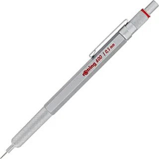 rOtring 1904445 600 Mechanical Pencil, 0.5 mm, Silver Barrel